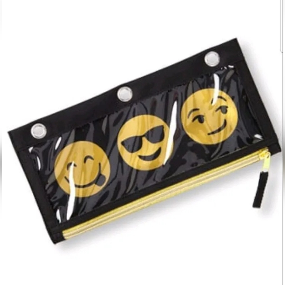 Childrens Place Girls Foil Emoji Pencil Case